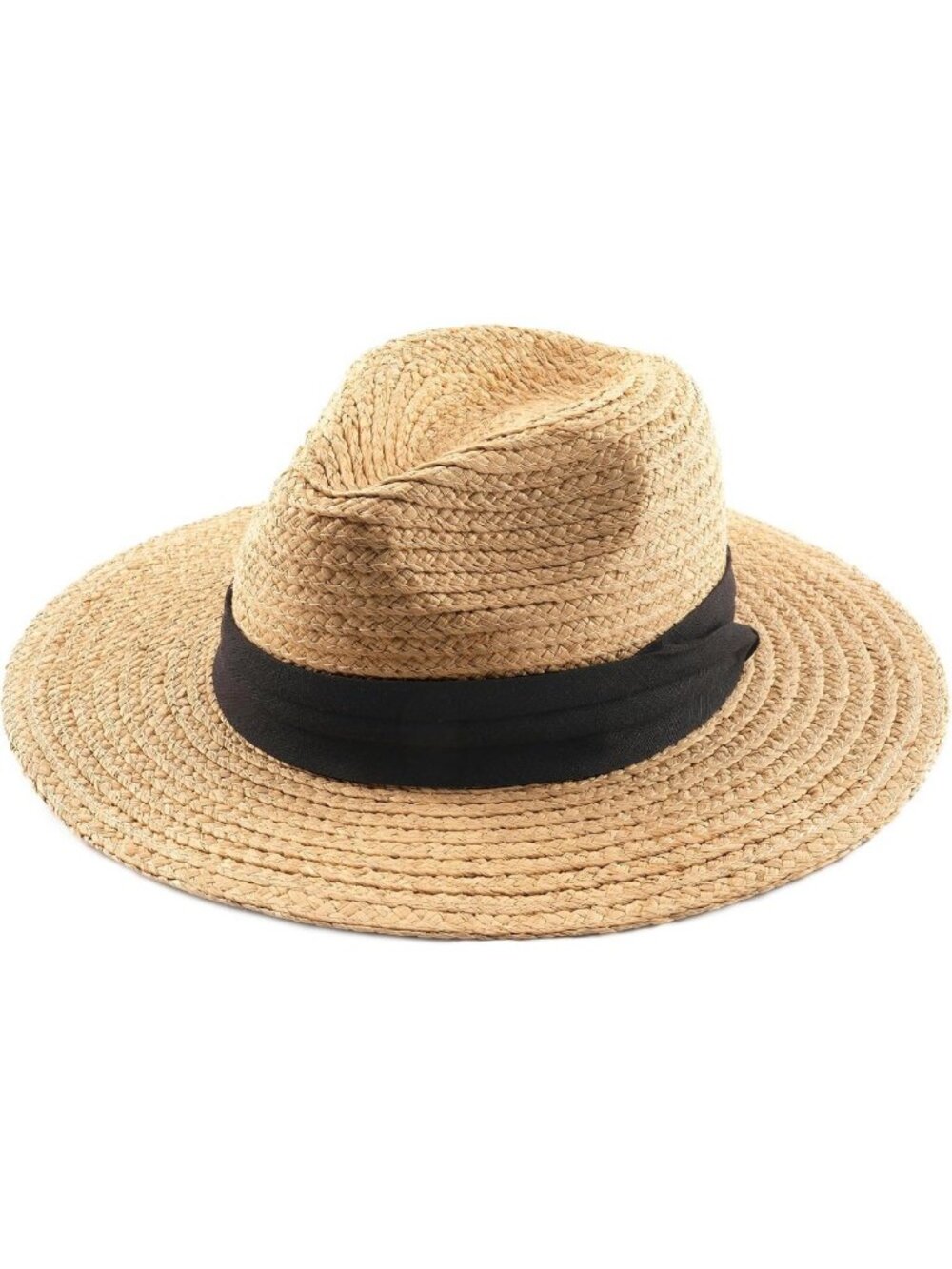 Wide Brim Raffia Straw Sun Hat | Stylish Fedora Panama Hat for Summer